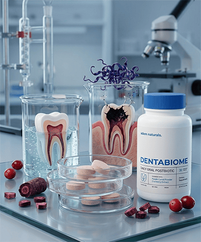 DentaBiome oral postbiotic supplement bottle
